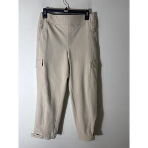 Talbots Khaki Athleisure Cargo Pull On Pants Sz M